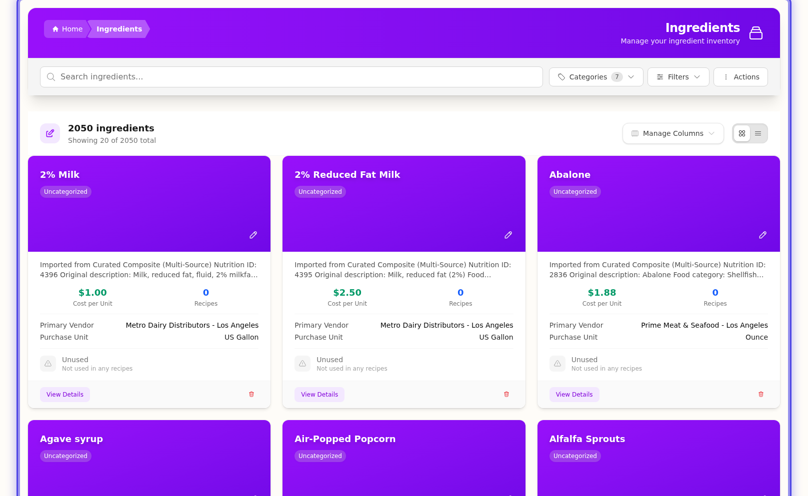 Ingredient Directory